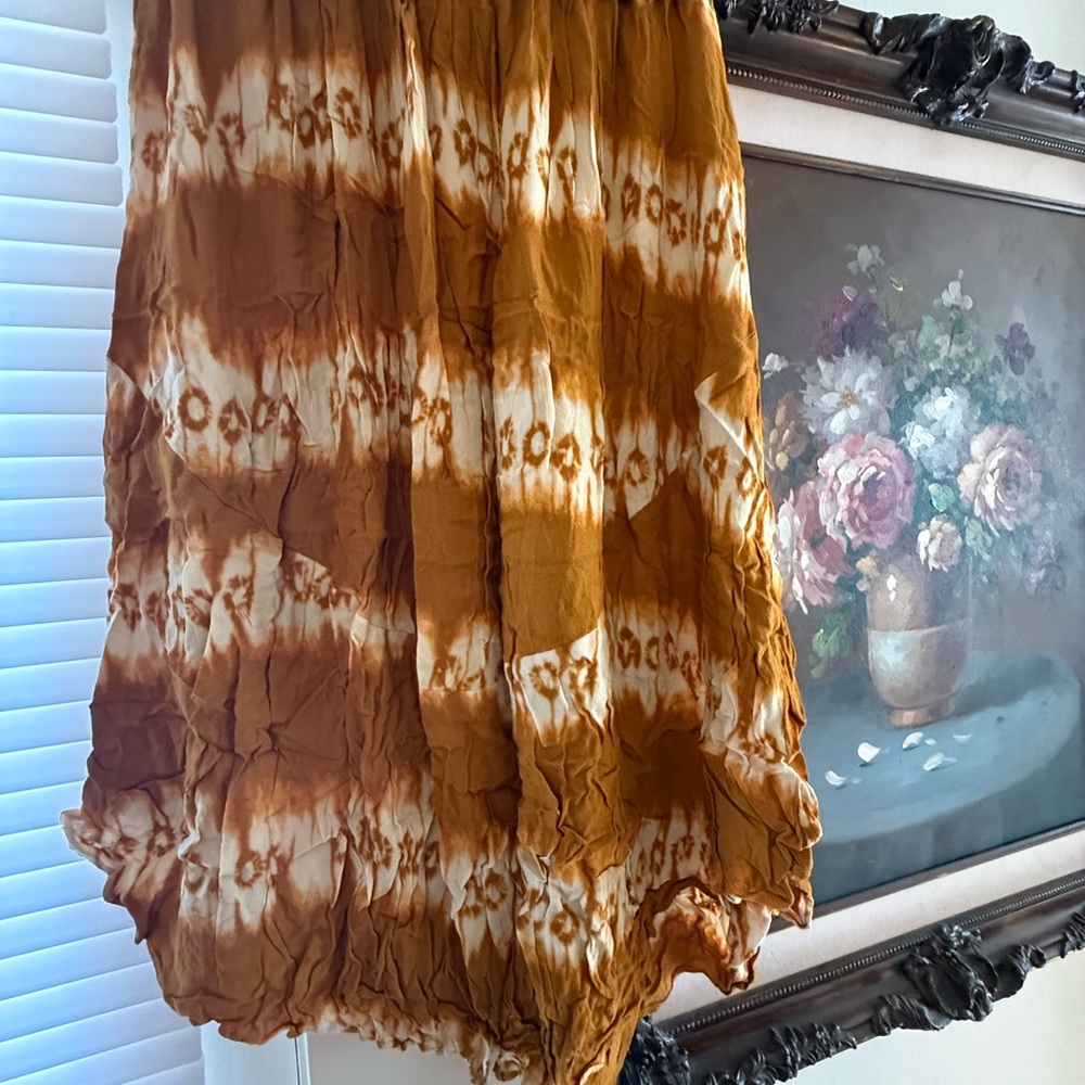 Vintage Orange and White Tie-Dye Skirt